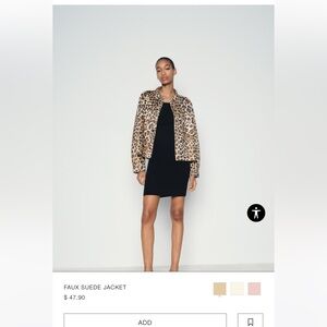 Zara suede leopard jacket brand new with tags L